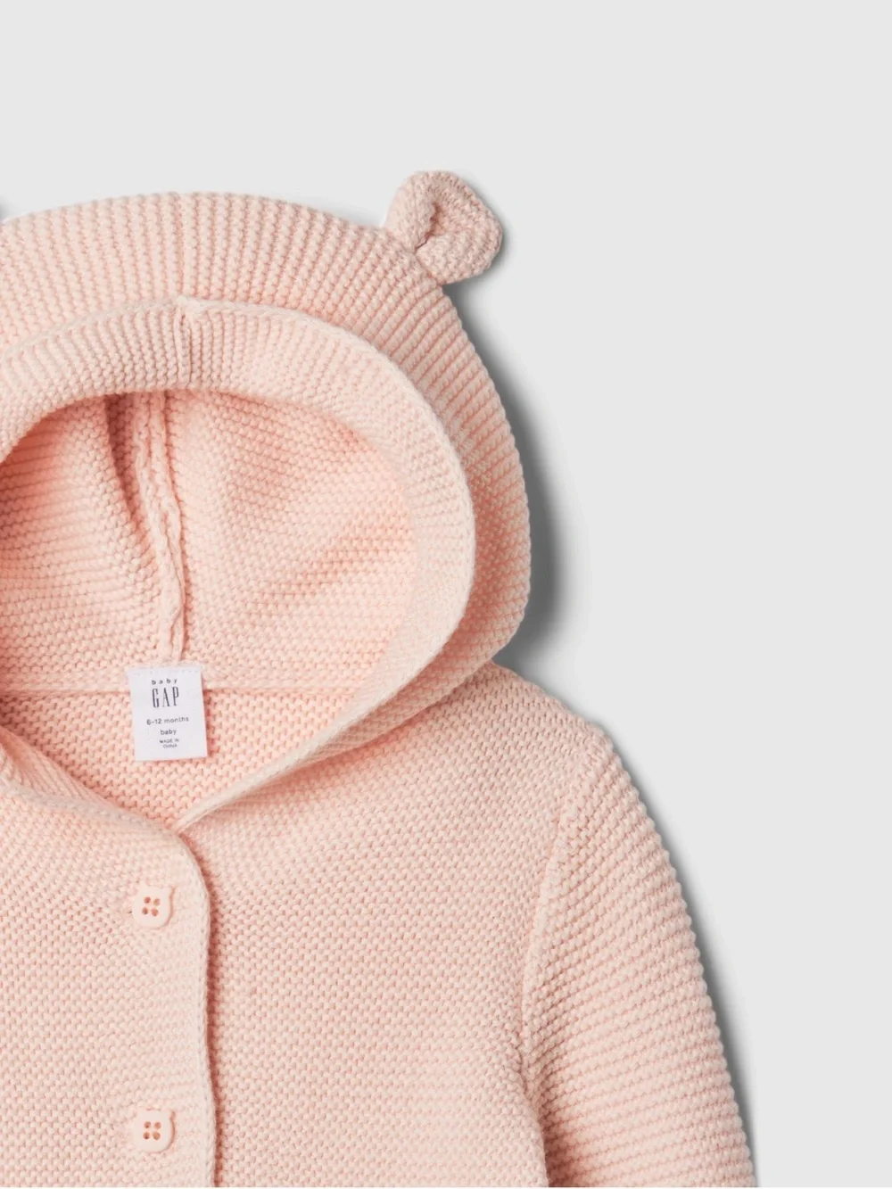 GAP Baby Pink Knit Hooded Cardigan and Pants Set 12-18M